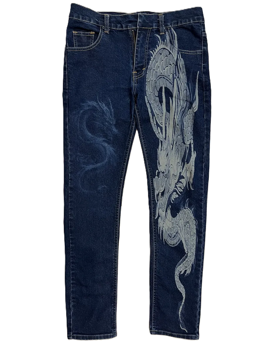 Spray denim pants
