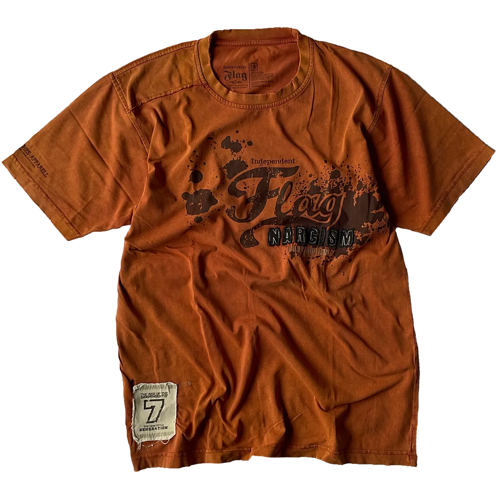 orange t-shirt with bio wash