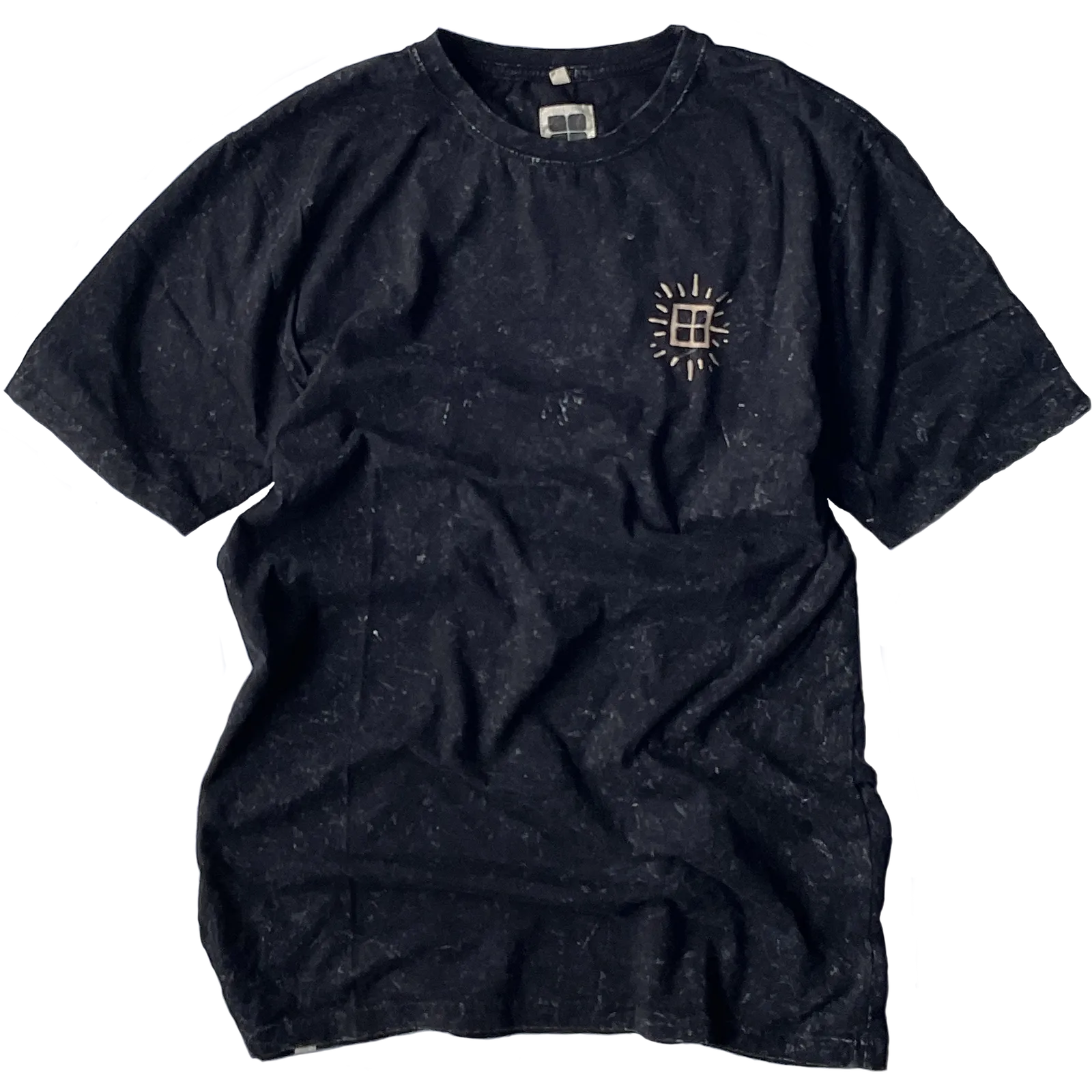 black t-shirt sandwash