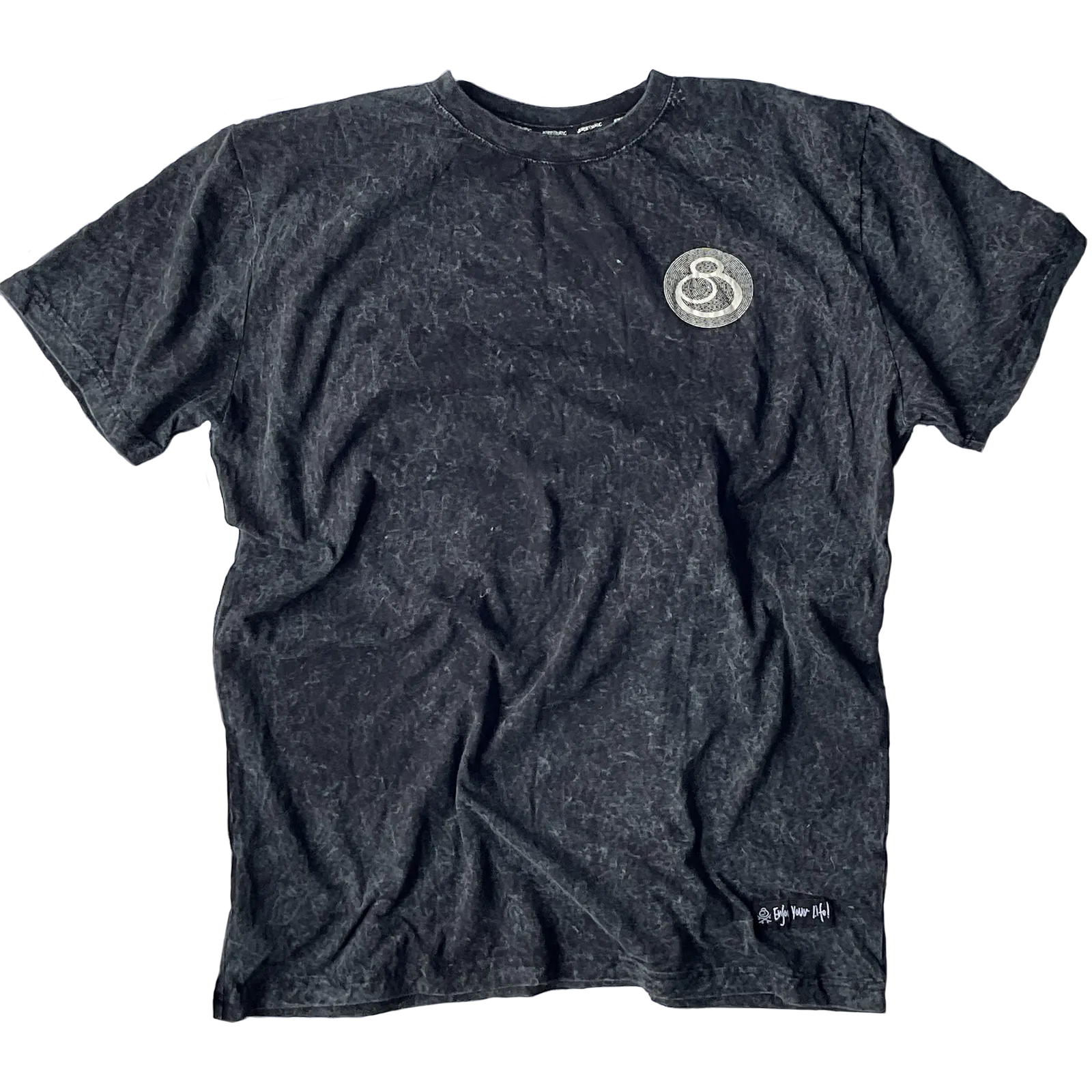 black t-shirt sandwash