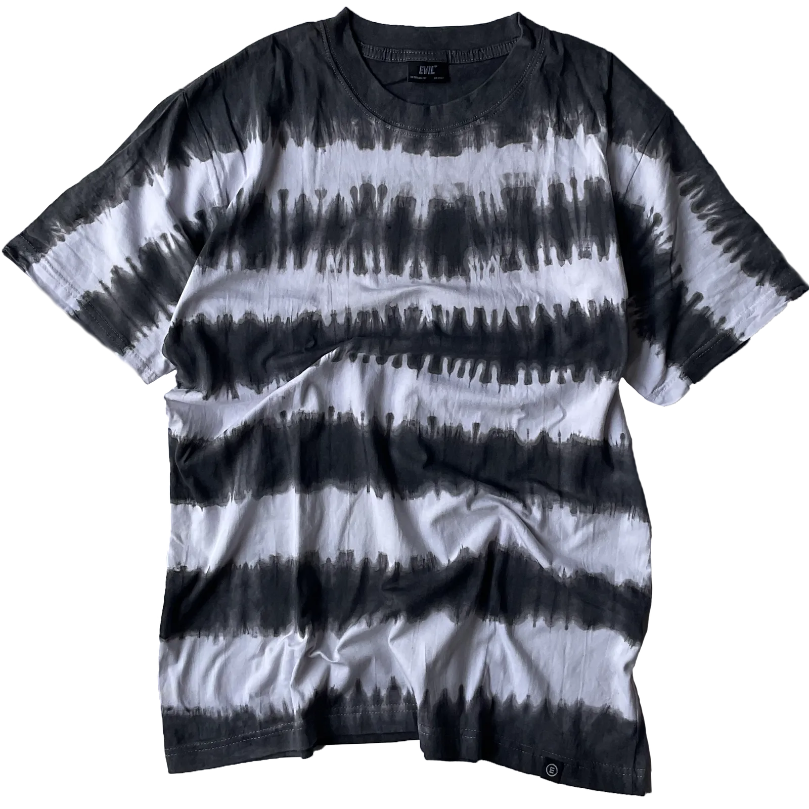 white blue line tie dye t-shirt