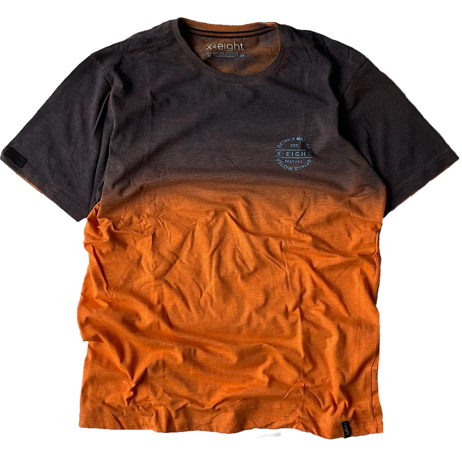 t-shirt half black orange tie dye